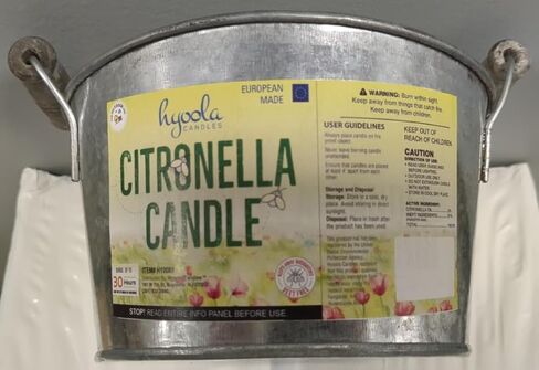 HYOOLA Large Citronella Candles Outdoor Bucket - 30 Hour - 2-Pack - Natural Repellent - European Made in Kuwait