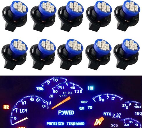 T10 194 168 LED Dash Instrument Light Bulbs White with Twist Lock Socket, Extremely Bright T10 Instrument Panel Gauge Cluster Dashboard Lights Bulbs 12V 8-SMD LED Chipset, 10Pcs/Set in Saudi Arabia