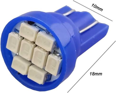 T10 194 168 LED Dash Instrument Light Bulbs White with Twist Lock Socket, Extremely Bright T10 Instrument Panel Gauge Cluster Dashboard Lights Bulbs 12V 8-SMD LED Chipset, 10Pcs/Set in Saudi Arabia