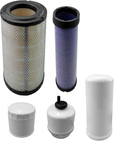Maintenance Filter Kit Fit for New Holland LS180 Skid Steer, Hydraulic Inner Outer Air Engine Oil Fuel Spin on Replace 9842392 86555827 86555826 87800068 87801434 in Saudi Arabia