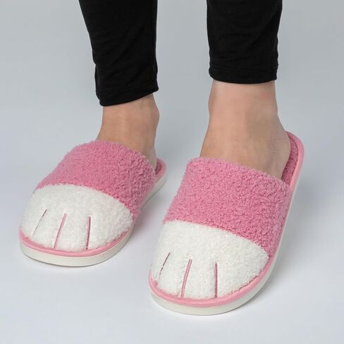 Women's Cute Cat Paw Fun Fuzzy Fleece Novelty Slide Slippers Cozy Gifts House Shoes in Saudi Arabia