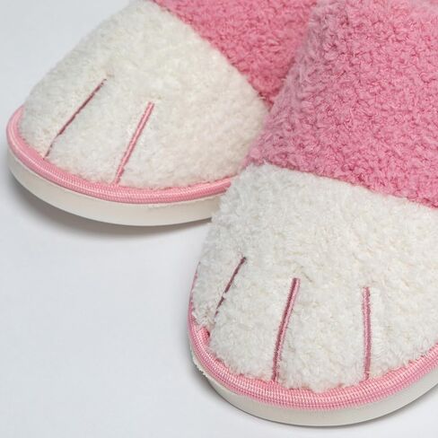 Women's Cute Cat Paw Fun Fuzzy Fleece Novelty Slide Slippers Cozy Gifts House Shoes in Saudi Arabia