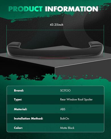 SCITOO ABS سقف سبويلر يناسب 2001-2005 لتويوتا ل RAV4 1 قطعة ماتي الأسود النافذة الخلفية سقف سبويلر in Saudi Arabia