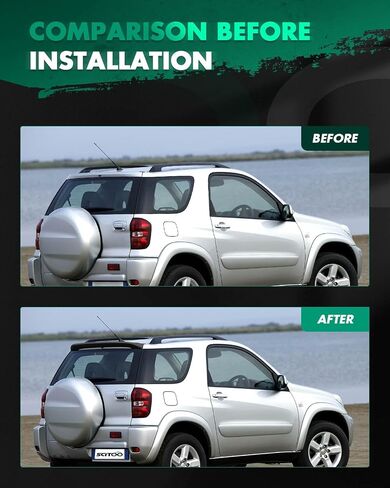 SCITOO ABS سقف سبويلر يناسب 2001-2005 لتويوتا ل RAV4 1 قطعة ماتي الأسود النافذة الخلفية سقف سبويلر in Saudi Arabia
