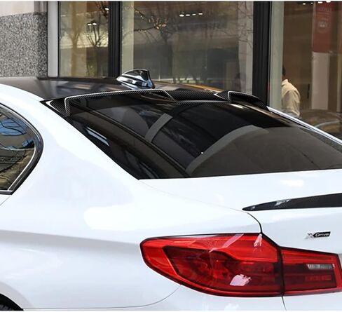 Q1-TECH، جناح سقف النافذة الخلفية متوافق مع 2017-2023 BMW (G30) 5-Series 520i 530e 530i 540i 540d 550i سيدان، جناح سبويلر لسقف النافذة الخلفية من ألياف الكربون الحقيقية 3K، 2018 2019 2020 2021 in Saudi Arabia
