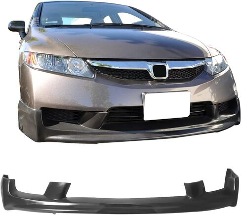 حافة ممتصة للصدمات الأمامية متوافقة مع سيارة Honda Civic 4Dr Sedan موديل 2009-2011، JDM Style Black PU Spoiler Bodykit من IKON MOTORSPORTS 2010 in Saudi Arabia