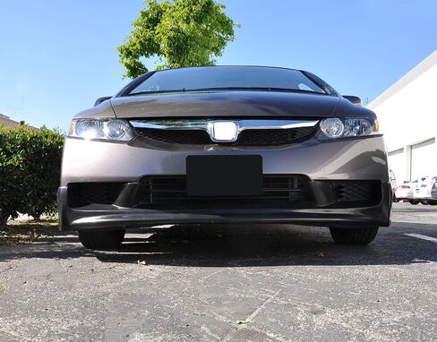 حافة ممتصة للصدمات الأمامية متوافقة مع سيارة Honda Civic 4Dr Sedan موديل 2009-2011، JDM Style Black PU Spoiler Bodykit من IKON MOTORSPORTS 2010 in Saudi Arabia