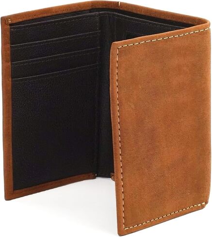 ARIAT Men's Leather Trifold Wallet with American Flag Shield Embroidery in Saudi Arabia