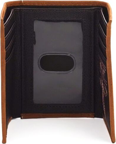 ARIAT Men's Leather Trifold Wallet with American Flag Shield Embroidery in Saudi Arabia