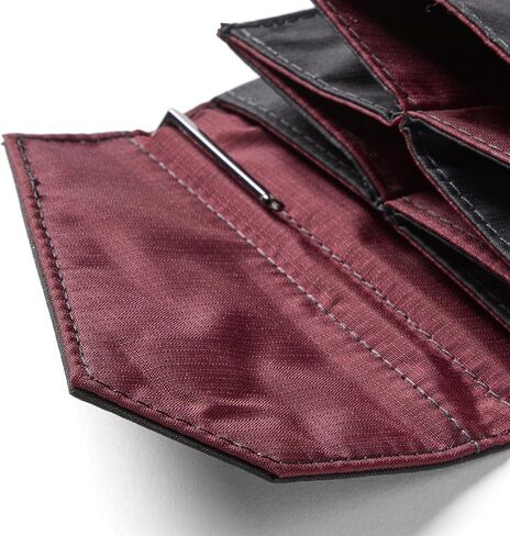 محفظة Allett Accordion، نوير - جلد، حجب RFID، إغلاق مغناطيسي، نحيفة، بسيطة، ثنائية الطي، مقاومة للماء، رفيعة - تحمل 2-15 بطاقة، فواتير، عملات معدنية - للرجال والنساء in Kuwait
