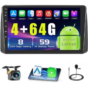 2+64G Android 13 CarPlay راديو ستيريو للسيارة دودج جراند كارافان 2011-2020 كرايسلر جراند فوييجر 2011-2015 كرايسلر تاون آند كانتري 2011-2016، شاشة لمس 9 بوصات Android Auto، كاميرا AHD FM RDS in Saudi Arabia