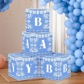 Marspark 4 قطع cielito Lindo زينة استحمام الطفل صناديق الطفل cielito Lindo زينة الحفلات صندوق كتل مع حرف Papel Picado ديكور للجنس المكسيكي يكشف عيد ميلاد فييستا صور الدعائم (وردي) in Kuwait