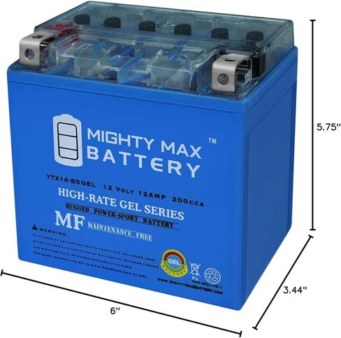 Mighty Max Battery YTX14-BS GEL Replaces Kawasaki KFX 650 Brute Force Prairie VN800 XQ in Saudi Arabia