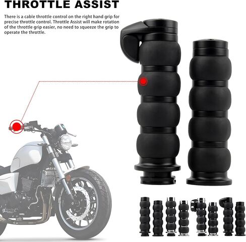 Motorcycle Handlebar Grips, 1" 25mm Non-SlipThrottle Grip for Harley Touring FLHR Softail Fat Boy Sportster XL 883 1200 Dyna Motorbikes and More in Saudi Arabia