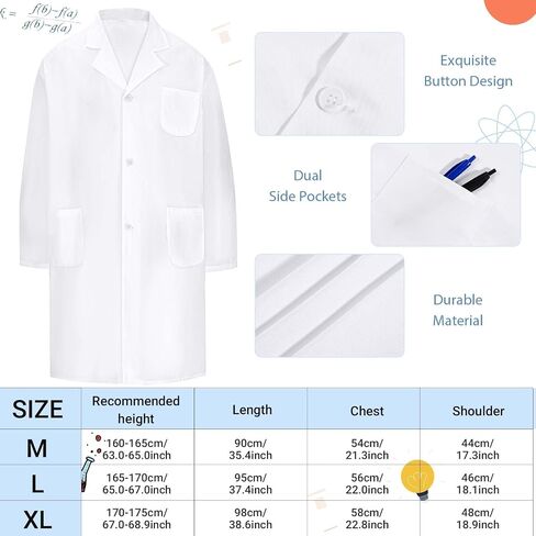 6 Pcs Halloween Mad Scientist Costume for Adult with Lab Coat Goggles Glasses Wig Rubber Gloves for Halloween Party in Saudi Arabia