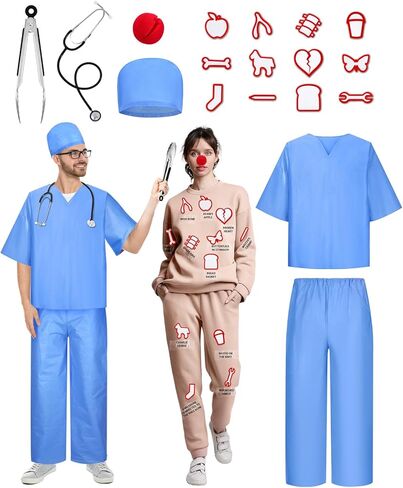 زي عملية الهالوين للزوجين زي الطبيب والمريض للبالغين والنساء والرجال وحفلات الهالوين التنكرية in Kuwait