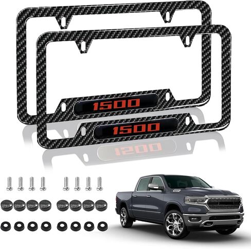 متوافق مع إطار لوحة ترخيص Camaro SS من حامل لوحة الترخيص من ألياف الكربون مقاس 6 بوصات × 12 بوصة مع براغي لتزيين أغطية حامل بطاقات السيارة. (JT-HJ-S-S) in Kuwait