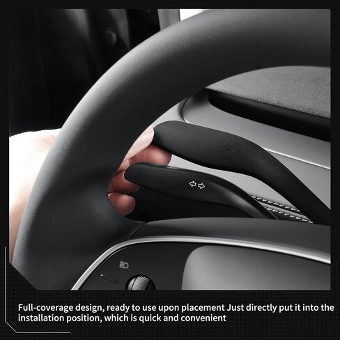 LUCKEASY 1PC Gear Shift Wiper for Tesla Model Y Juniper 2025 2026 Silicone Steering Wheel Lever Cover Shift Paddle Turn Rod Covers for Model Y Accessories White in Saudi Arabia