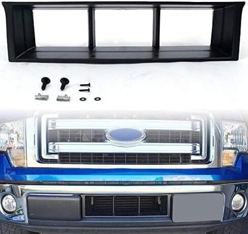 PIT66 Front Bumper Lower Black Billet Grille Insert, Compatible with Ford 2009-2014 F150 F-150 Pickcup Black Horizontal Grill (Not Fit Harley Davidson and Raptor) in Kuwait