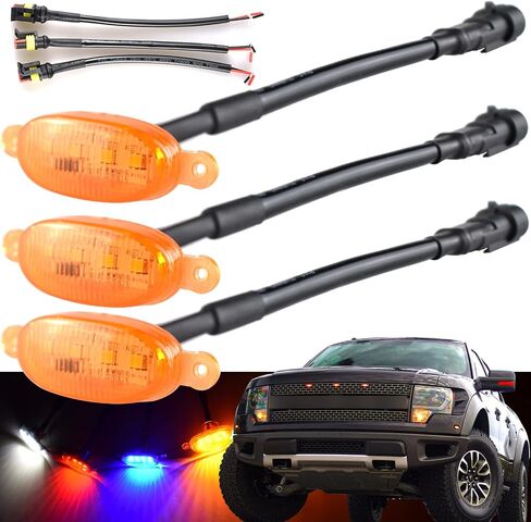 مصابيح الشواية الأمامية من Boigoo متوافقة مع شبكات Ford Raptor F150 2010-2014 و2017-up، مصابيح LED صفراء لوقوف السيارات/الجري، وليس لشبكة ما بعد البيع | 2011 2012 2013 2018 2019 2020 2021 in Kuwait