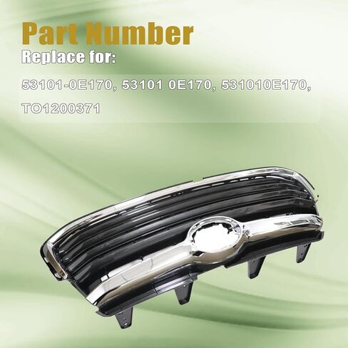 GXARTS Chrome Bumper Front Upper Grille 53102-0E040، 531010E200 متوافق مع Toyota Highlander 2014-2016 in Saudi Arabia