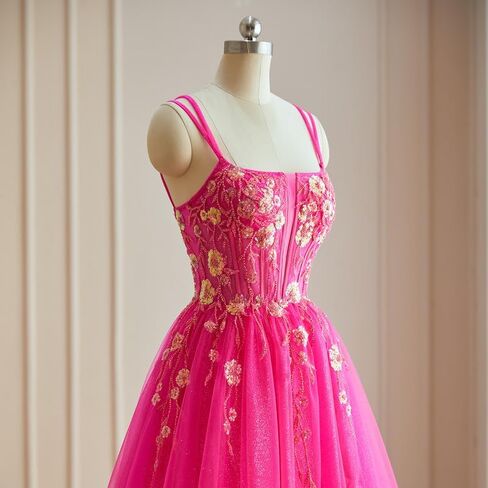 Fokissy تول فساتين حفلة موسيقية 2025 سباركلي الأزهار الترتر الكرة ثوب Quinceanera اللباس in Saudi Arabia