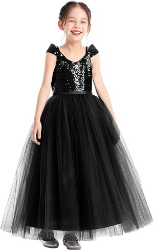 ekidsbridal الترتر قبالة الكتف الأب ابنة الرقص فساتين الحفلة للفتيات 322 in Saudi Arabia