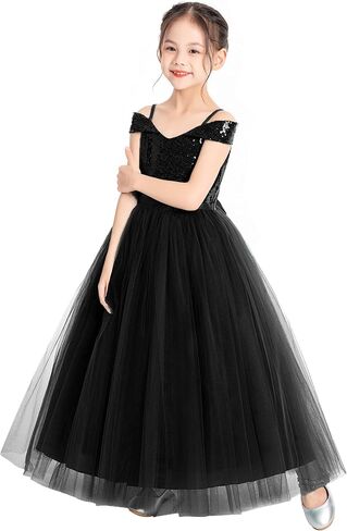 ekidsbridal الترتر قبالة الكتف الأب ابنة الرقص فساتين الحفلة للفتيات 322 in Saudi Arabia