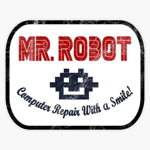 Mr Robot - Computer Repair with A Smile Vinyl Waterproof Sticker Decal Car Laptop Wall Window Bumper Sticker 5" in Saudi Arabia
