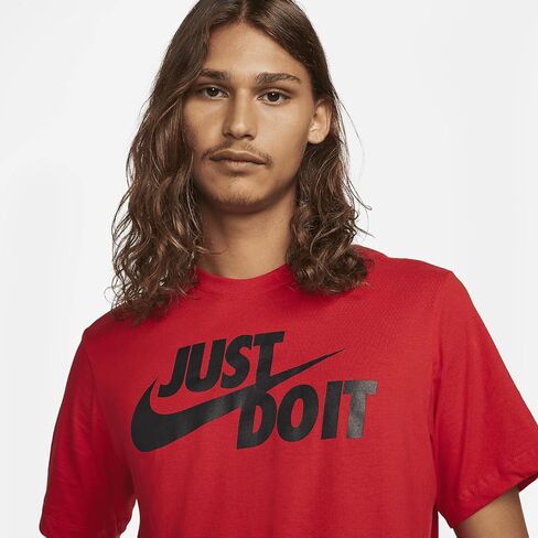 Nike Just Do It Swoosh Tee (AR5006-659, Red) in Saudi Arabia
