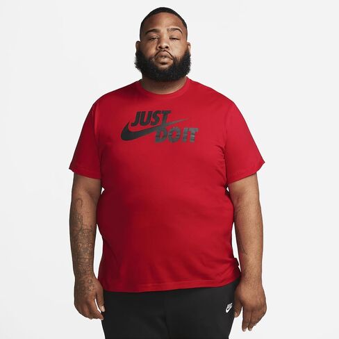 Nike Just Do It Swoosh Tee (AR5006-659, Red) in Saudi Arabia