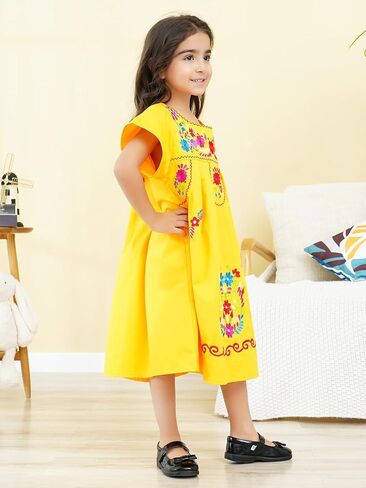 Mexican Dress for Girls Traditional Fiesta Kids Embroidered Dresses Girl Cinco De Mayo Clothes Vestido Mexicano in Kuwait