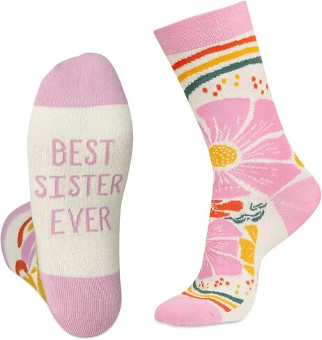 جوارب InnoBeta Sister Gifts، جوارب دائرية مقاس واحد للأخوات في عيد الميلاد - أفضل أخت على الإطلاق in Saudi Arabia