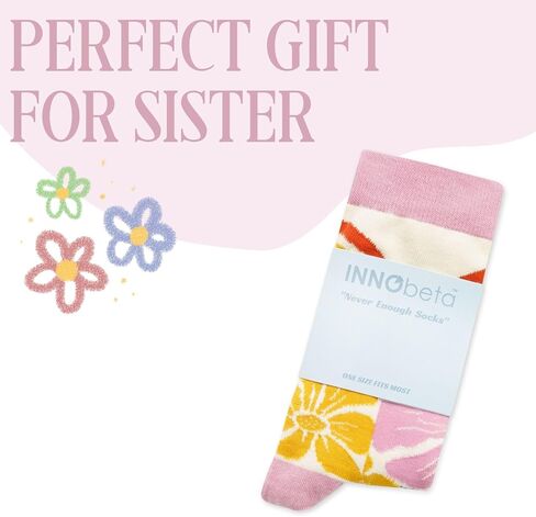 جوارب InnoBeta Sister Gifts، جوارب دائرية مقاس واحد للأخوات في عيد الميلاد - أفضل أخت على الإطلاق in Saudi Arabia