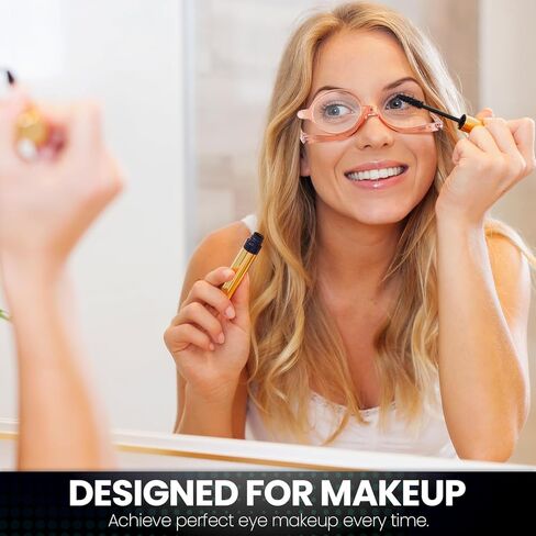 SODQW 2 Packs Makeup Reading Glasses for Women Round One Eye Rotating Magnifying Cosmetic Readers Make Up Eyeglasses in Kuwait