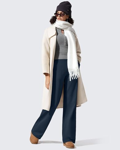 G4Free Women Fleece Lined Pants with Pockets Wide Leg Winter Thermal Work Trousers Dressy Casual Petite/Regular/Tall in Kuwait