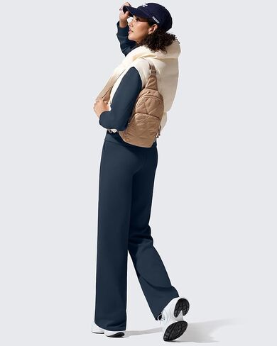 G4Free Women Fleece Lined Pants with Pockets Wide Leg Winter Thermal Work Trousers Dressy Casual Petite/Regular/Tall in Kuwait