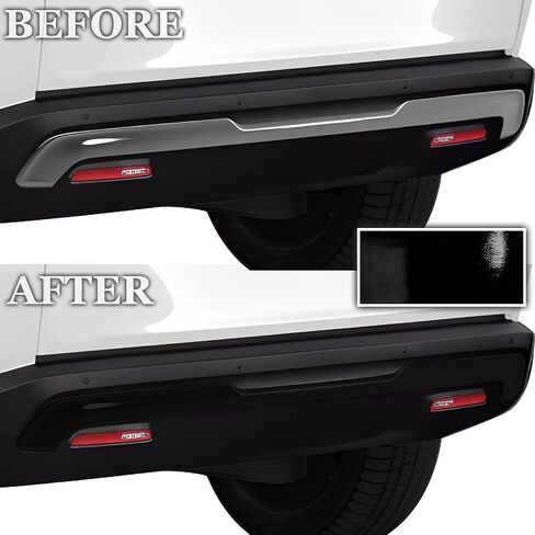 BOGAR TECH DESIGNS Lower Rear Chrome Delete Overlay Compatible with Rivian R1S 2022-2025, Gloss Black in Saudi Arabia