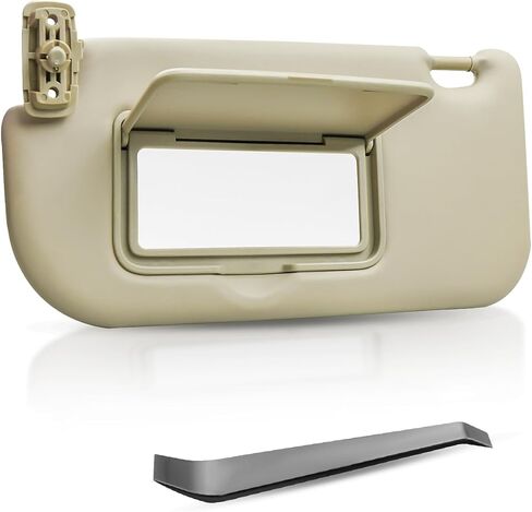 Left Driver Side Sun Visor Replacement Fit for KIA Sportage 2005 2006 2007 2008 2009 2010 Replace 85202-1F090EZ 85202-1F690EZ, Sunshade Without Light Beige in Saudi Arabia