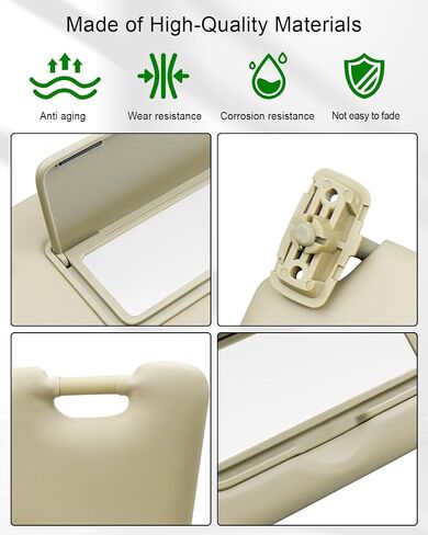 Left Driver Side Sun Visor Replacement Fit for KIA Sportage 2005 2006 2007 2008 2009 2010 Replace 85202-1F090EZ 85202-1F690EZ, Sunshade Without Light Beige in Saudi Arabia