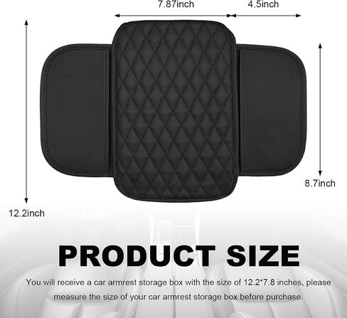 Car Center Console Cover, Upgraded Soft Leather Armrest Cover Cushion with 2 Side Storage Bags, Stylish Portable Car Middle Console Cover Accessories Protector for Most Vehicle (Dark Brown) in Saudi Arabia
