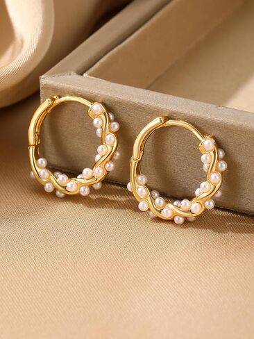 1 Pair Pearl Earrings for Women,Women's Fashion Jewelry, Chic Drop Earrings, Elegant Accessory for Parties in Saudi Arabia