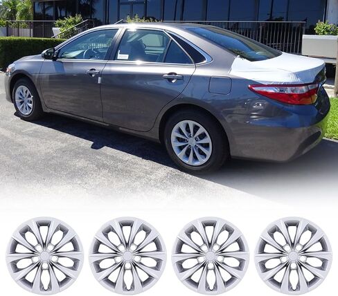 NIXON OFFROAD 16 Inch Hubcaps for Toyota Camry 2015-2017 (Included for Hybrid) [Only Fit Steel Wheel] Wheel Rim Cover (Set of 4) PP Hub Caps Replacement for Car (16 Inch, Lacquer, 5114Style) in Saudi Arabia