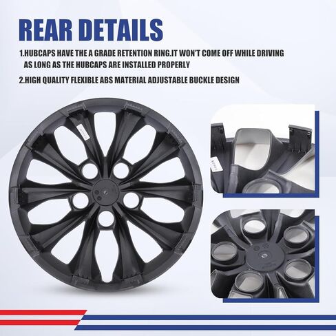 NIXON OFFROAD 16 Inch Hubcaps for Toyota Camry 2015-2017 (Included for Hybrid) [Only Fit Steel Wheel] Wheel Rim Cover (Set of 4) PP Hub Caps Replacement for Car (16 Inch, Lacquer, 5114Style) in Saudi Arabia