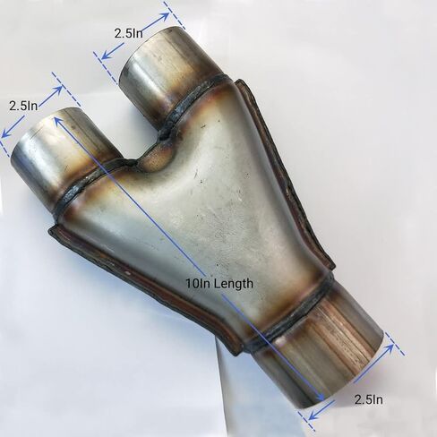 RCCT 3 Inch Y Pipe Exhaust Dual 2.5 In Outlet Pipe Exhaust Y Pipe Stainless Steel 409 (Y Pipe, 3''~Dual 2.5In) in Saudi Arabia