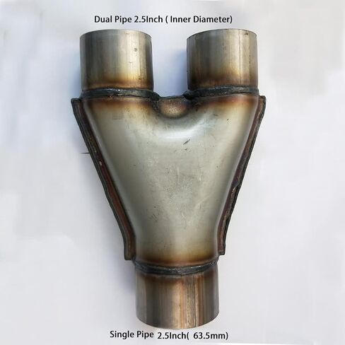 RCCT 3 Inch Y Pipe Exhaust Dual 2.5 In Outlet Pipe Exhaust Y Pipe Stainless Steel 409 (Y Pipe, 3''~Dual 2.5In) in Saudi Arabia
