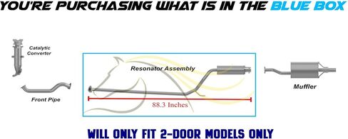Exhaust Resonator Pipe Compatible for 2006-2011 Honda Civic 1.8L | Stainless Steel | Northeastern Exhaust | Free Gaskets, Clamp, Hangers and Bolt Kit Included | Automotive Replacement Part in Saudi Arabia