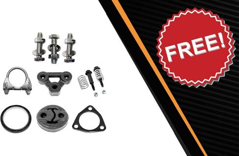 Exhaust Resonator Pipe Compatible for 2006-2011 Honda Civic 1.8L | Stainless Steel | Northeastern Exhaust | Free Gaskets, Clamp, Hangers and Bolt Kit Included | Automotive Replacement Part in Saudi Arabia