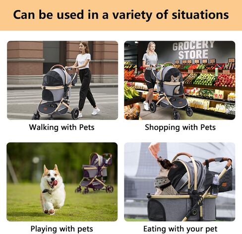 Pettingzoo Dog Stroller, Aluminum Frame, Removable Carrier, 60 lbs in Saudi Arabia