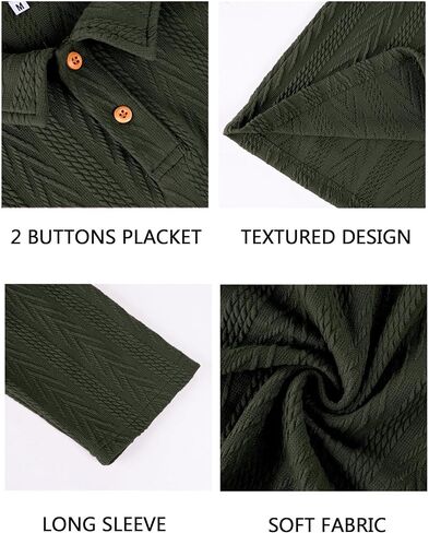 قمصان بولو متماسكة للرجال بأكمام طويلة، قمصان بولو جولف كاجوال ذات ياقة، بلوفر in Kuwait